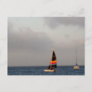 Colourful Sailboat Postcard