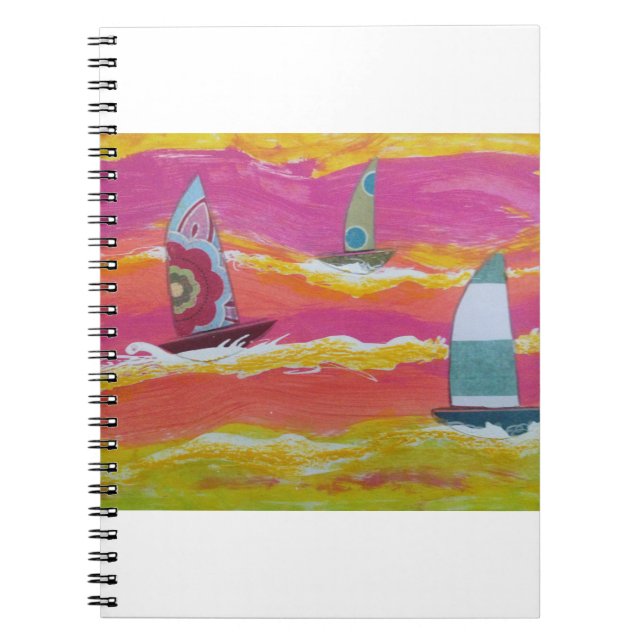 Colourful Sailboats2  Notebook (Front)