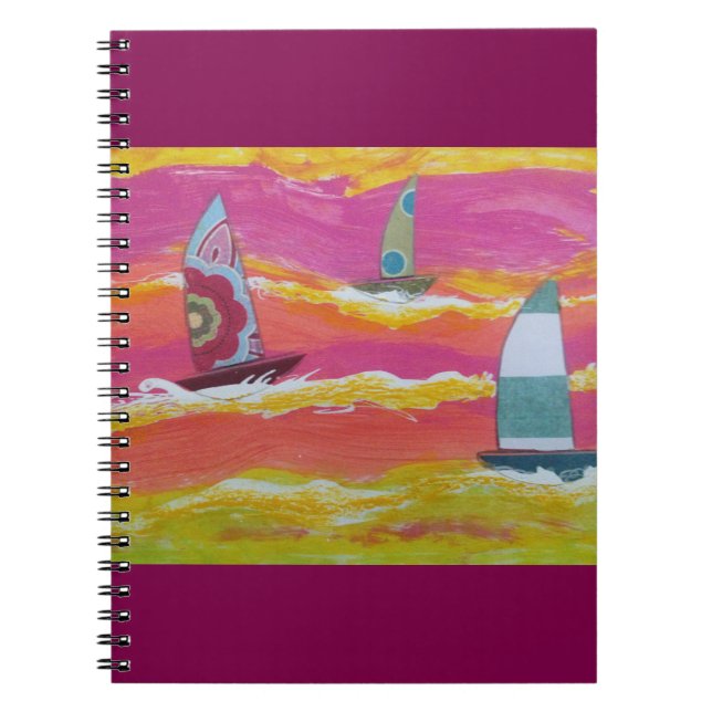 Colourful Sailboats  Notebook (Front)