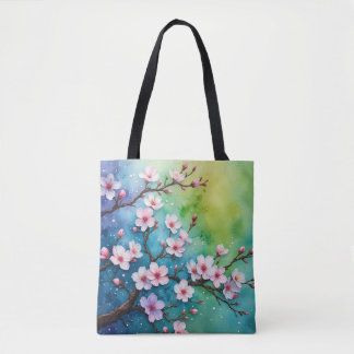 Colourful Sakura Fantasy Tote Bag
