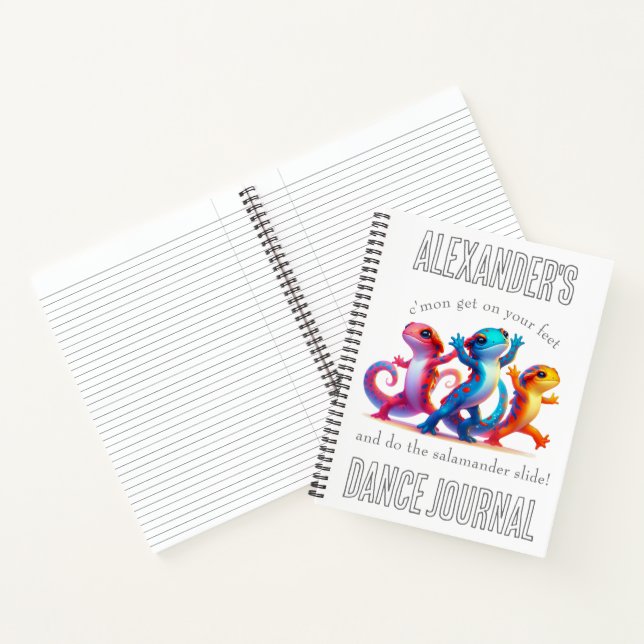 Colourful Salamanders do the Salamander Slide Notebook (Inside)