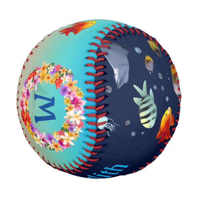 Colourful Saltwater Fish Baseball (Angled)
