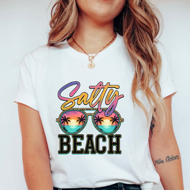 Colourful Salty Beach Sunglasses; Summer Vacation T-Shirt (Creator Uploaded)