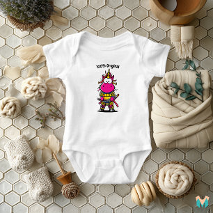 Colourful Samurai Unicorn Toddler Fun Baby Bodysuit