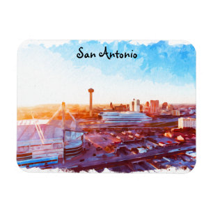 Colourful San Antonio Texas Panorama View Magnet