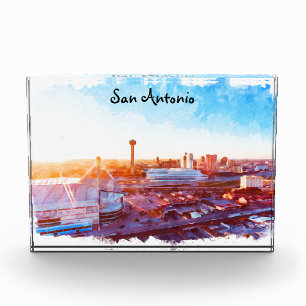 Colourful San Antonio Texas Panorama View Photo Block