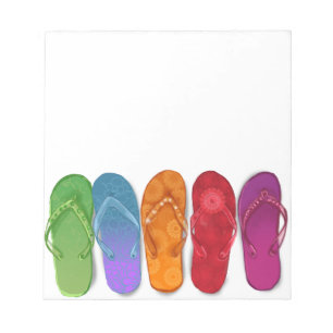 Colourful Sandals Flip-flops beach party Notepad