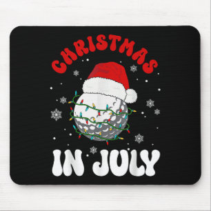 Colourful Santa Hat Lights Funny Golf Lover Christ Mouse Pad