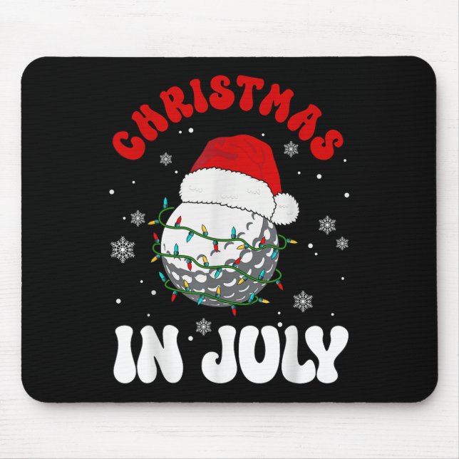 Colourful Santa Hat Lights Funny Golf Lover Christ Mouse Pad (Front)