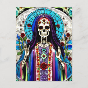 Colourful Santa Muerte Postcard