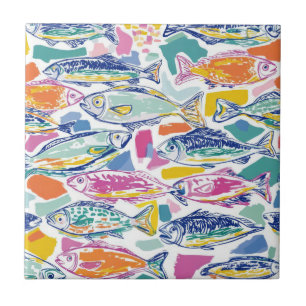 Colourful Sardines Seamless Pattern (2) Tile