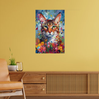 Colourful Savannah cat Art Poster