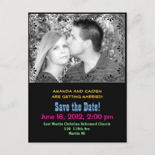 Colourful "save the Date" postcard
