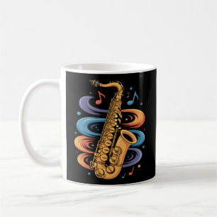 Colourful Saxophone Music Flow Jazz Instrument Coffee Mug