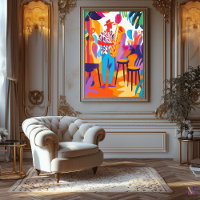 Colourful Saxophone Player in Fauvist Style