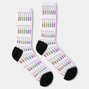Colourful Saxophone Rainbow Socks