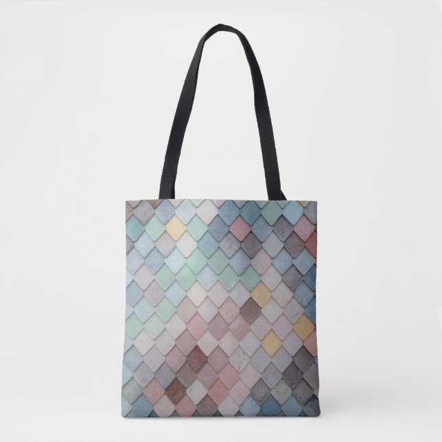 Colourful scale mosaic tote bag (Front)