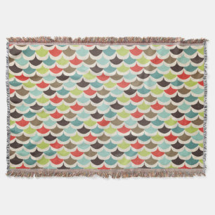 Colourful Scalloped Pattern Throw Blanket