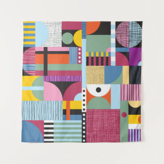 Colourful Scandinavian: Cheerful Pattern Mix. Tapestry
