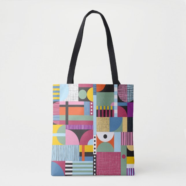 Colourful Scandinavian: Cheerful Pattern Mix. Tote Bag (Front)