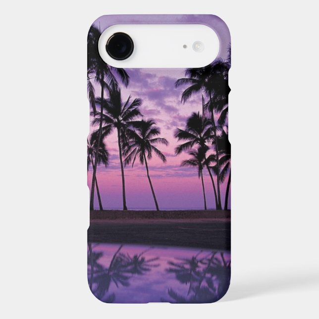 Colourful Scene of Palm Trees at Sunset Case-Mate iPhone Case (Back)