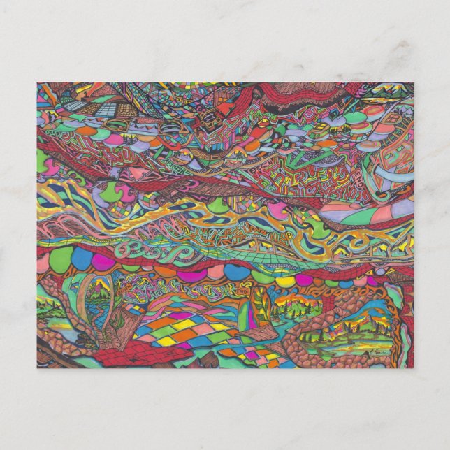 Colourful Scenery In Mazes Postcard (Front)