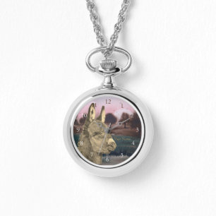 colourful scenic lifelike picture of cute donkey watch