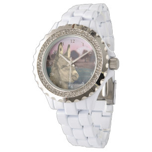 colourful scenic lifelike picture of cute donkey watch