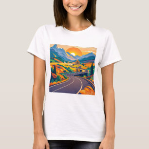 Colourful Scenic travel adventures on winding road T-Shirt