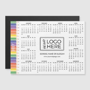 Colourful School Logo 2027 Magnetic Calendar