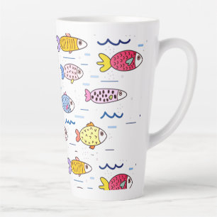 Colourful School of Fish Latte Mug