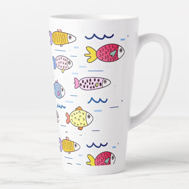 Colourful School of Fish Latte Mug (Right)