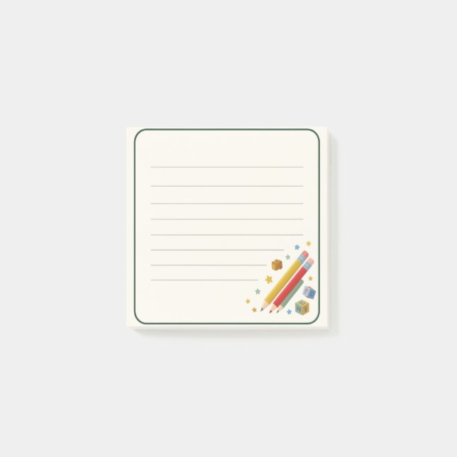 colourful school pencils  post-it notes (Front)