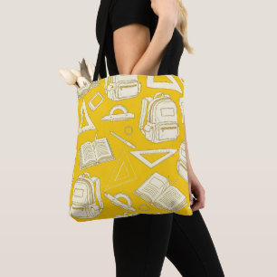 Colourful School Supplies Seamless Pattern Tote Bag