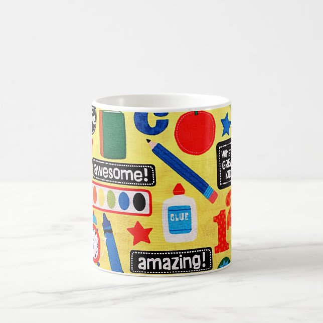 Colourful School Supplies Teacher Coffee Cup Mug (Center)