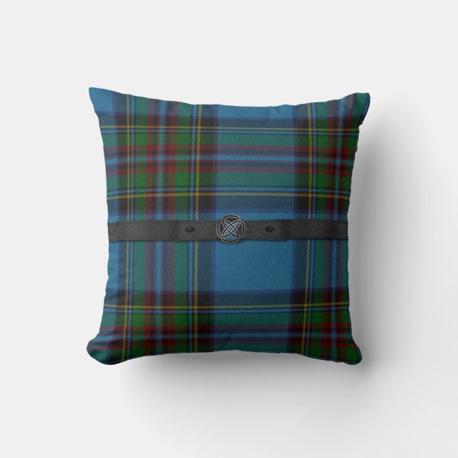 Colourful Scottish Tartan Plaid Pillow (Front)