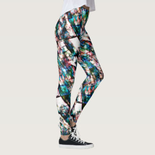 Colourful scratches and stains with strong contras leggings