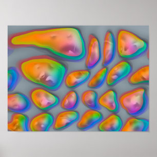 Colourful screaming stones poster