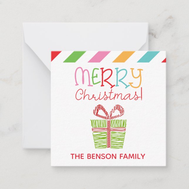 Colourful Scribble Christmas Gift Enclosure Cards (Front)