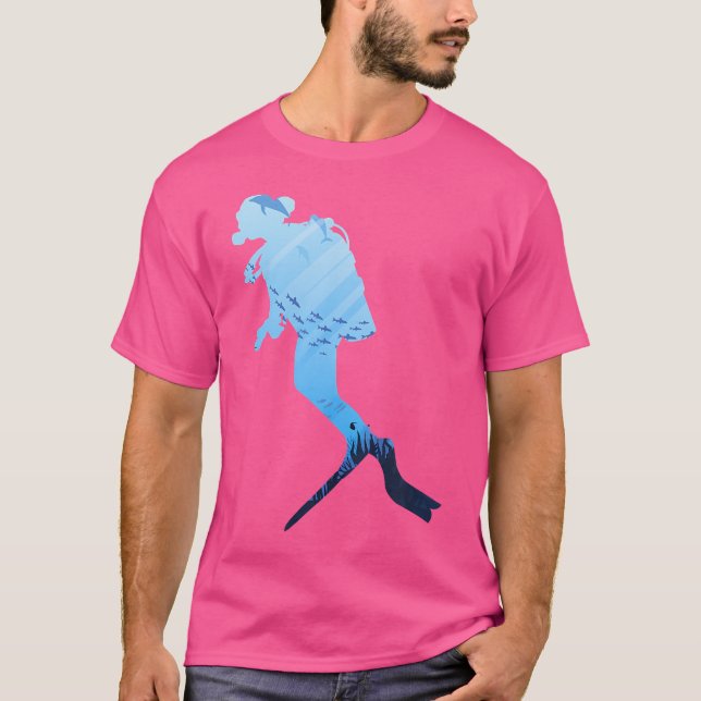 Colourful Scuba Diving T-Shirt (Front)