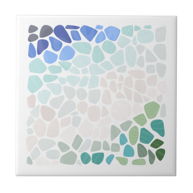 Colourful Sea Glass Ceramic Tile (Front)
