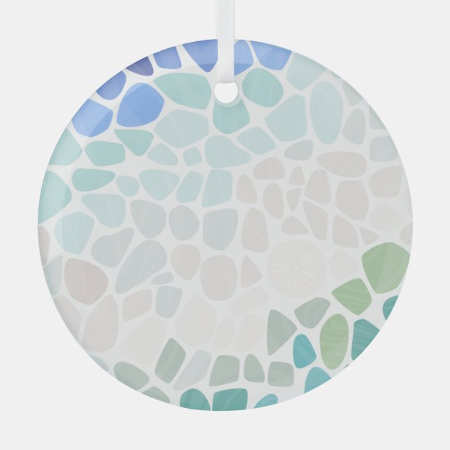 Colourful Sea Glass Circle Ornament (Front)