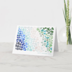 Colourful Sea Glass Happy Birthday Card