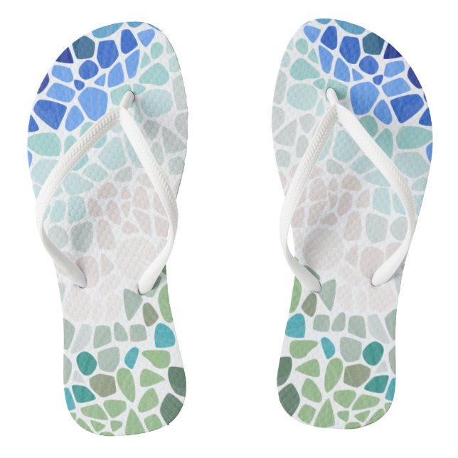 Colourful Sea Glass Jandals (Footbed)