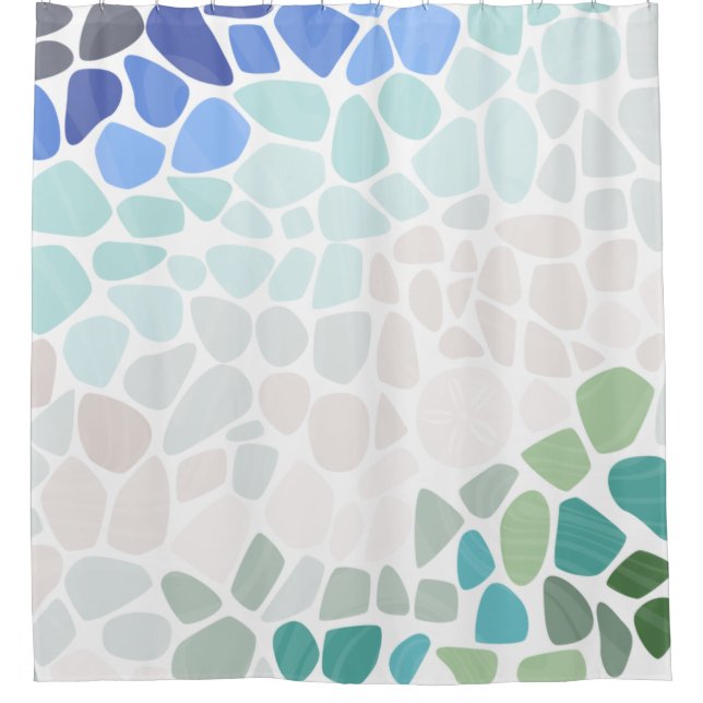 Colourful Sea Glass  Shower Curtain (Front)