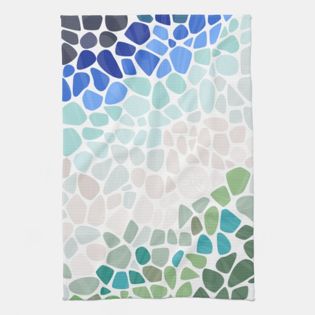 Colourful Sea Glass Tea Towel (Vertical)