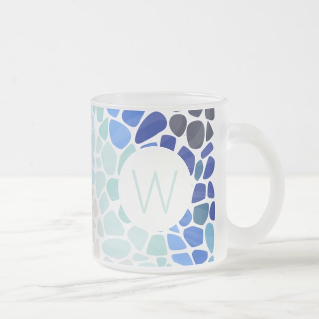 Colourful Sea Glass With Initial Mug (Right)