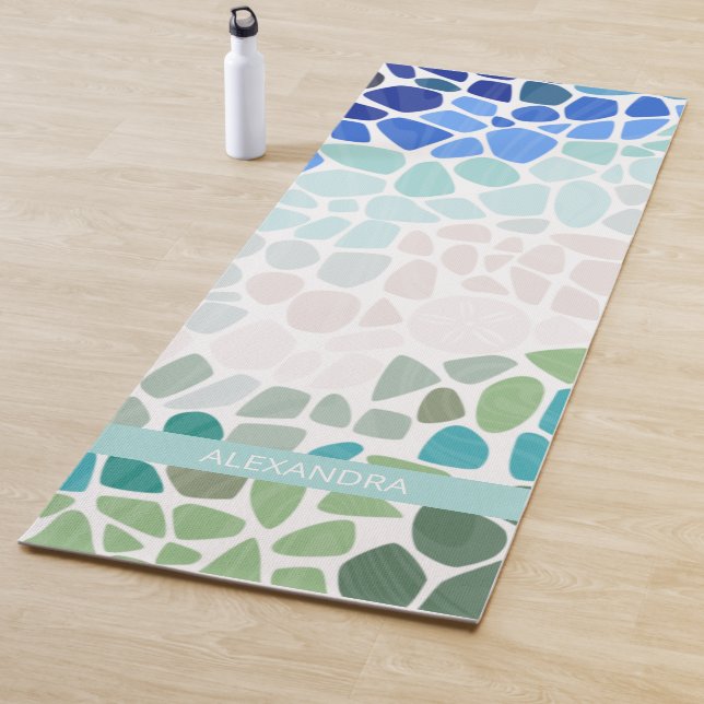 Colourful Sea Glass Yoga Mat (In Situ)