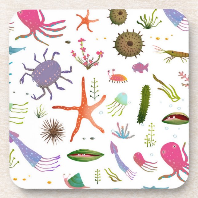 Colourful Sea Life Coaster (Front)