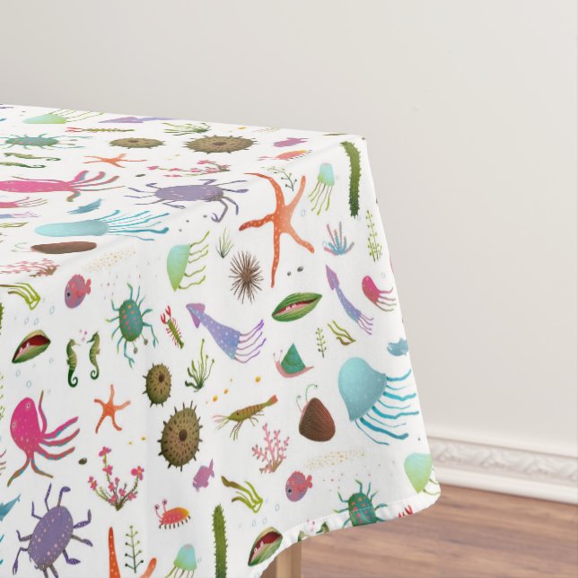 Colourful Sea Life Tablecloth (In Situ)
